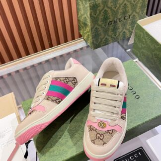 Gucci retro distressed elements, washed retro logo casual shoes on the tongue