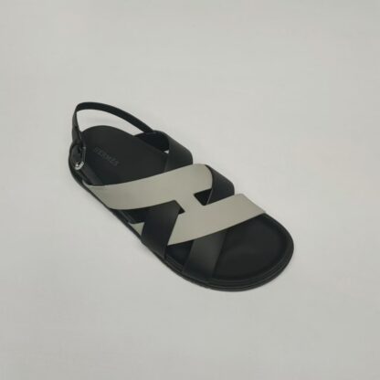 Hermès black and grey couple's woven sandals - Image 8