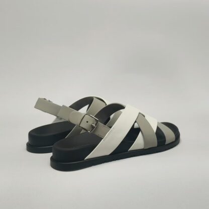 Hermès black, white and grey couple's braided sandals - Image 8