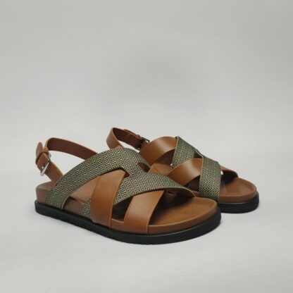 Hermès dark brown couple's braided sandals - Image 8