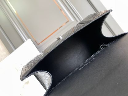 Balenciaga crocodile pattern black buckle medium hourglass bag - Image 8