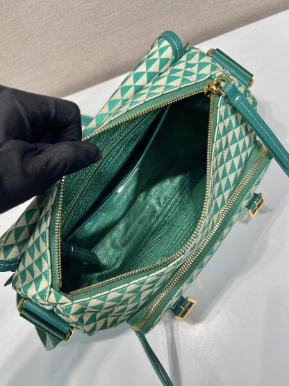 Prada Green Classic Print Messenger Bag - Image 8