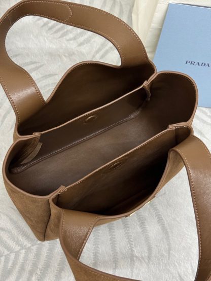 Prada Nubuck Basket Bucket Bag - Image 8