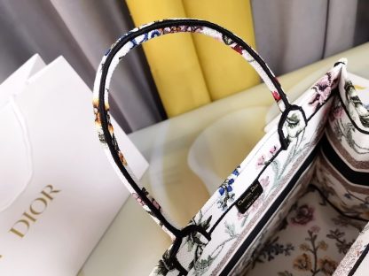 Dior White Iris Medium Book Tote Handbag - Image 8