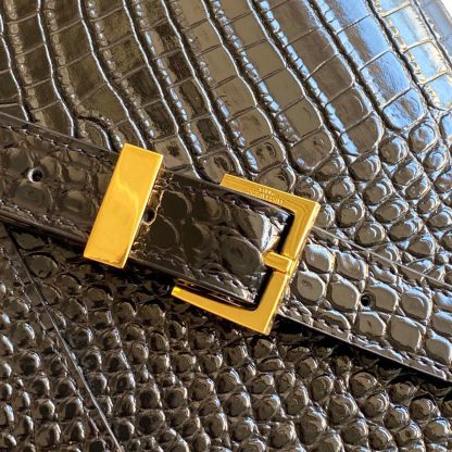 Ysl black crocodile pattern 𝑴𝒂𝒏𝒉𝒂𝒕𝒕𝒂𝒏 baguette bag - Image 8