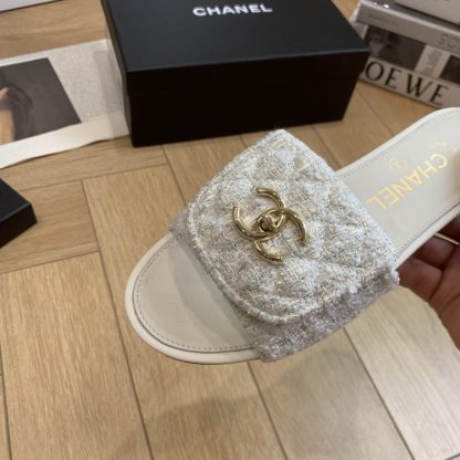 Chanel early autumn white cute sweet special and advanced slippers - Image 8