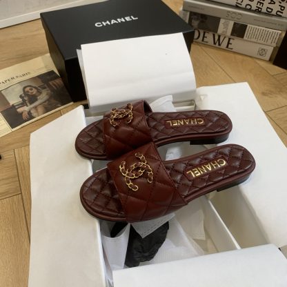 Chanel versatile red slimming slippers - Image 8