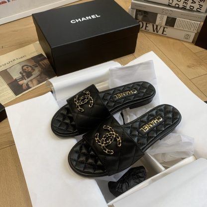 Chanel versatile black temperament and beautiful lazy slippers - Image 8