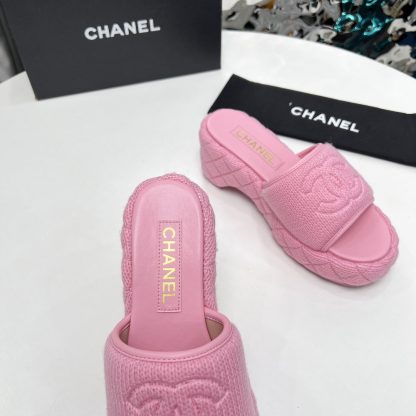 Chanel early spring pink dancing shoes series retro European and American new slippers heel height 7cm - Image 8