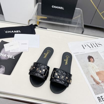 Chanel Spring/Summer Dance Shoes Collection Black Delicate Slippers - Image 8