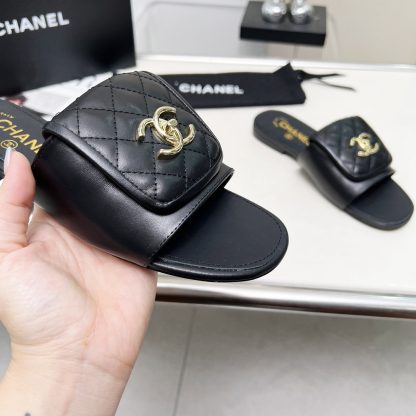 Chanel Early Spring Black Full Retro Slippers - Image 8