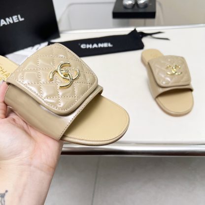 Chanel early spring apricot full retro style slippers - Image 8