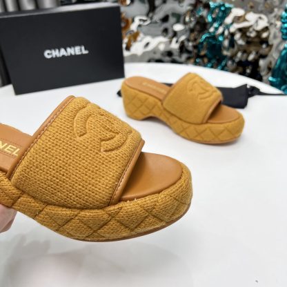 Chanel Early Spring Earth Brown Dance Shoes Series Retro European and American New Slippers Heel Height 7cm - Image 8