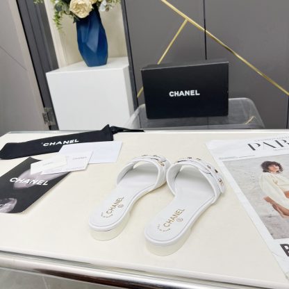 Chanel Spring/Summer Dance Shoes Collection White Delicate Slippers - Image 8