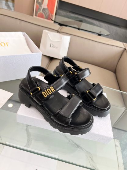 Dior popular black thick-soled mid-heel sandals - Image 8