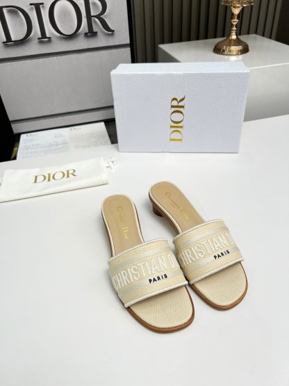 Dior monogram embroidered leather high-heeled sandals - Image 8