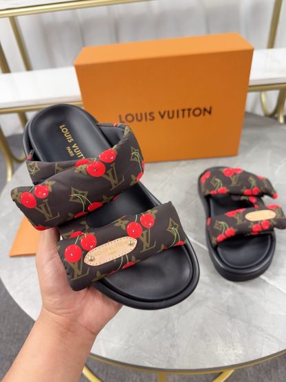 Louis Vuitton embossed logo slippers Pool Pillow Comfort flat slides - Image 8