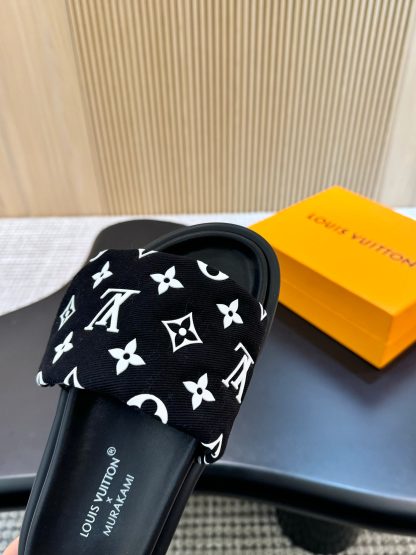 Louis Vuitton embossed logo slippers Pool Pillow Comfort flat slides - Image 8