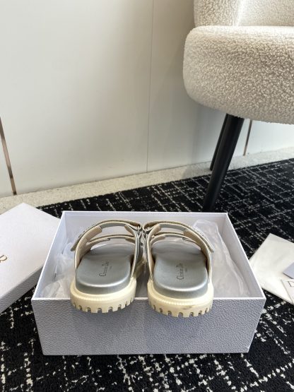 Dior silver magic tape flat slip-on sandals - Image 8