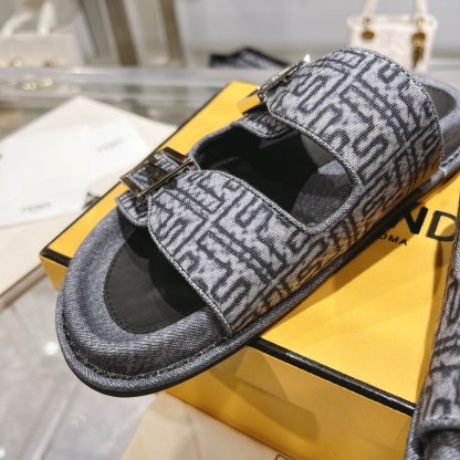 Louis Vuitton double buckle flat slides - Image 8