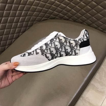 Dior B01 White Monogram Canvas Spliced Sneakers - Image 9