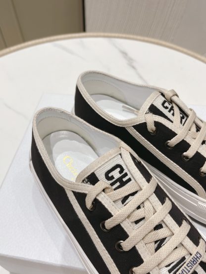 Dior Walkn series old flower embroidery thick-soled canvas shoes - Image 8