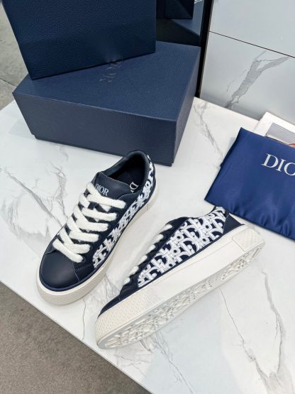 Dior navy blue embroidered tennis shoes - Image 8