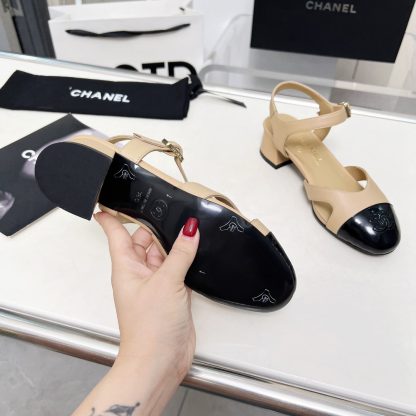 Chanel Early Spring Dance Shoes Series New European and American Style Apricot Sandals Heel Height 3.5cm - Image 9