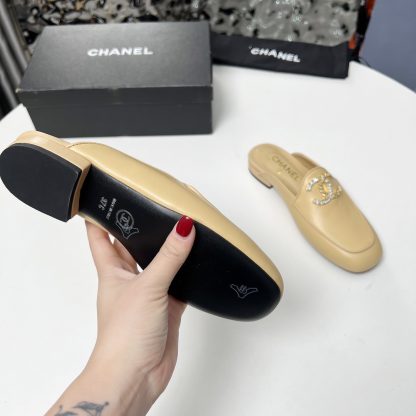 Chanel apricot early spring dance shoes series new retro feeling half slippers - Image 9