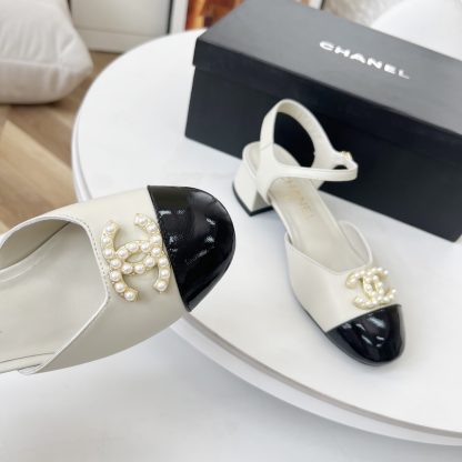 Chanel Spring and Summer Dance Shoes Series New Products White with Pearl Sandals - Image 9