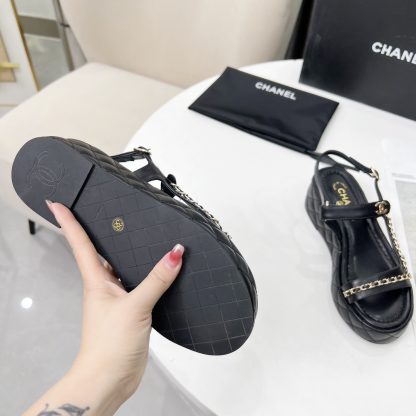 Chanel Spring and Summer Black Dance Shoes Series New European and American Catwalk Sandals - Image 9