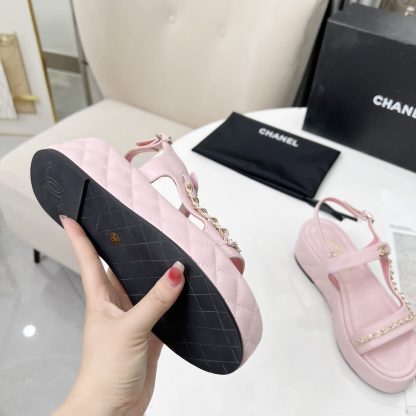 Chanel Spring and Summer Pink Dancing Shoes Series New European and American Catwalk Sandals - Image 9
