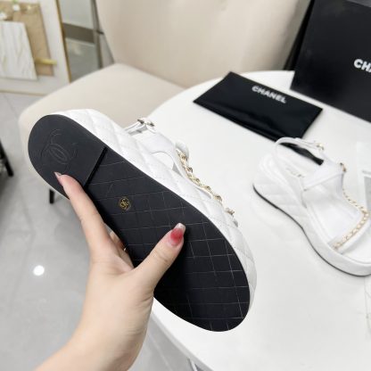 Chanel Spring and Summer White Dance Shoes Series New European and American Catwalk Sandals - Image 9