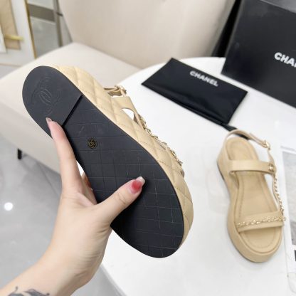 Chanel Spring and Summer Apricot Dance Shoes Series New European and American Catwalk Sandals - Image 9
