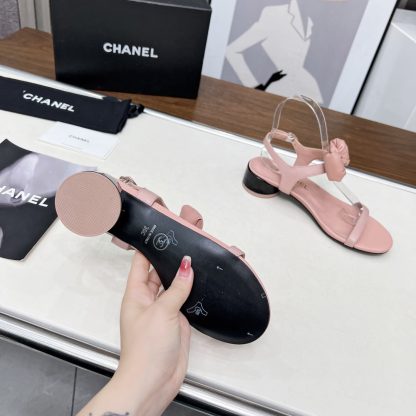Chanel Spring/Summer Dancing Shoes Collection Pink Bow Sandals Heel Height 3.5cm - Image 9