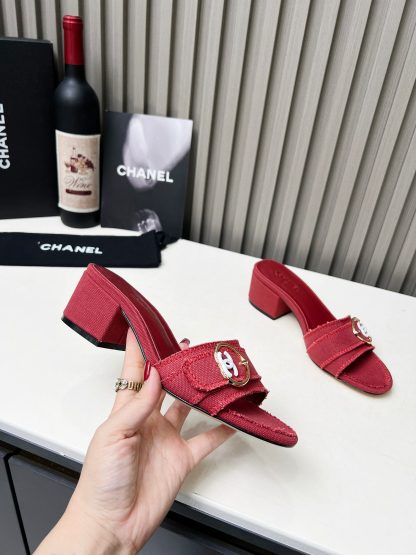 Chanel red elegant lady temperament sandals - Image 9