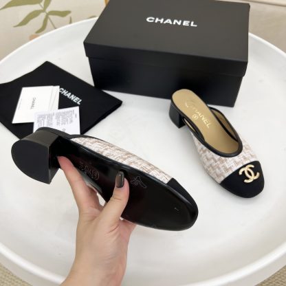 Chanel milk tea color spring and summer dancing shoes series new small round head retro sandals - Image 9
