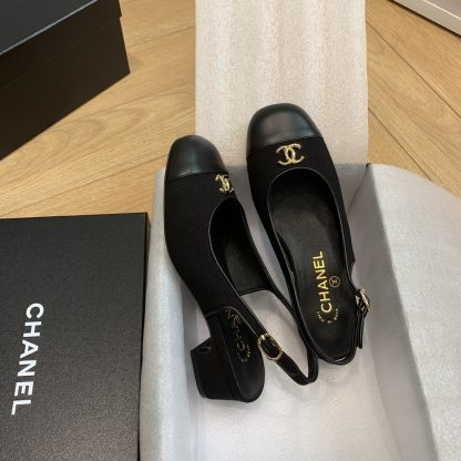 Chanel black spring and summer dancing shoes series new small round head slim retro sandals - Image 8