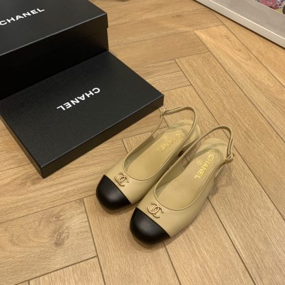 Chanel apricot spring and summer dancing shoes series new small round head slim retro sandals - Image 9
