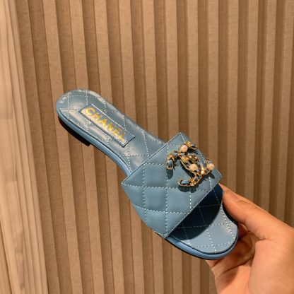 Chanel's new blue spring and summer style flat sandals with ladylike temperament - Image 9