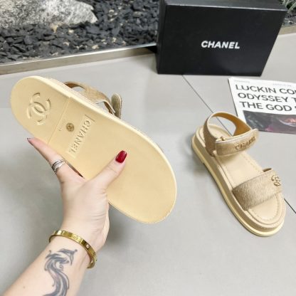 Chanel apricot early spring dancing shoes series sandals, 3cm thick - Image 9