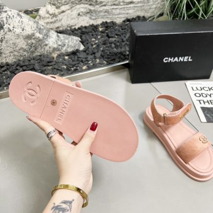 Chanel Pink Early Spring Dance Shoes Series Sandals Thickness 3cm - Image 9