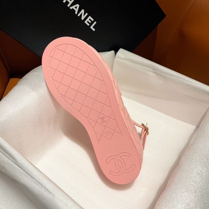 Chanel new bow high-heeled pink sandals, heel height 7.5cm - Image 9