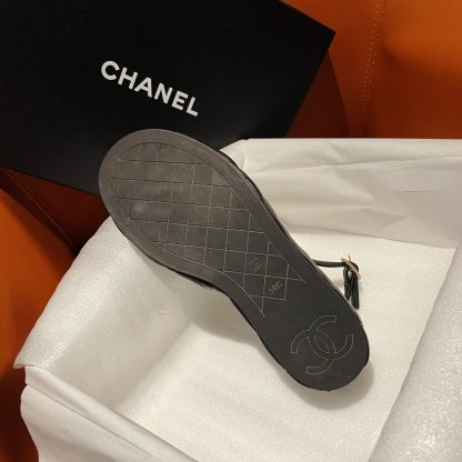 Chanel new bow high-heeled black sandals, heel height 7.5cm - Image 9