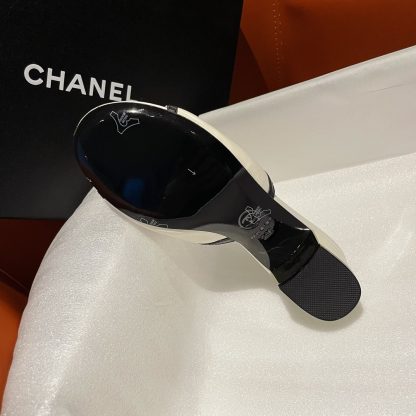 Chanel white new bow thick heel sandals heel height 4.5cm - Image 9