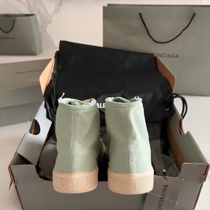 Balenciaga trendy high-top distressed canvas shoes - Image 9