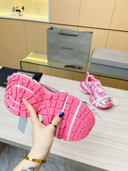 Balenciaga Pink 3D Textured Trendy Sneakers - Image 9