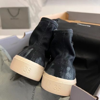 Balenciaga black high-top casual canvas shoes - Image 9