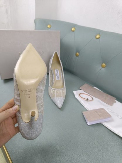 Jimmy Choo white mesh high heels - Image 9