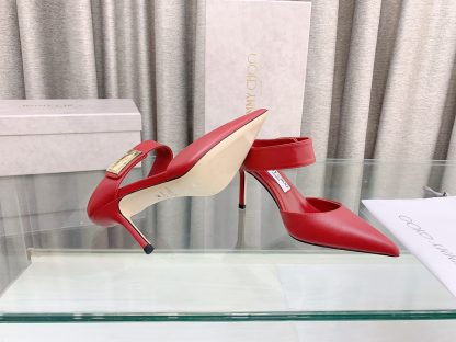 Jimmy Choo metal buckle half slippers women's high heels - Image 9